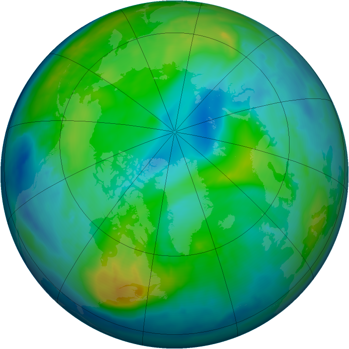Arctic ozone map for 24 November 2013